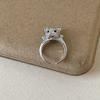 Zircon Full Diamond French Dog Metal Opening Ring Female Cute Cute Niche Personality Fashion Versatile Ring Ring