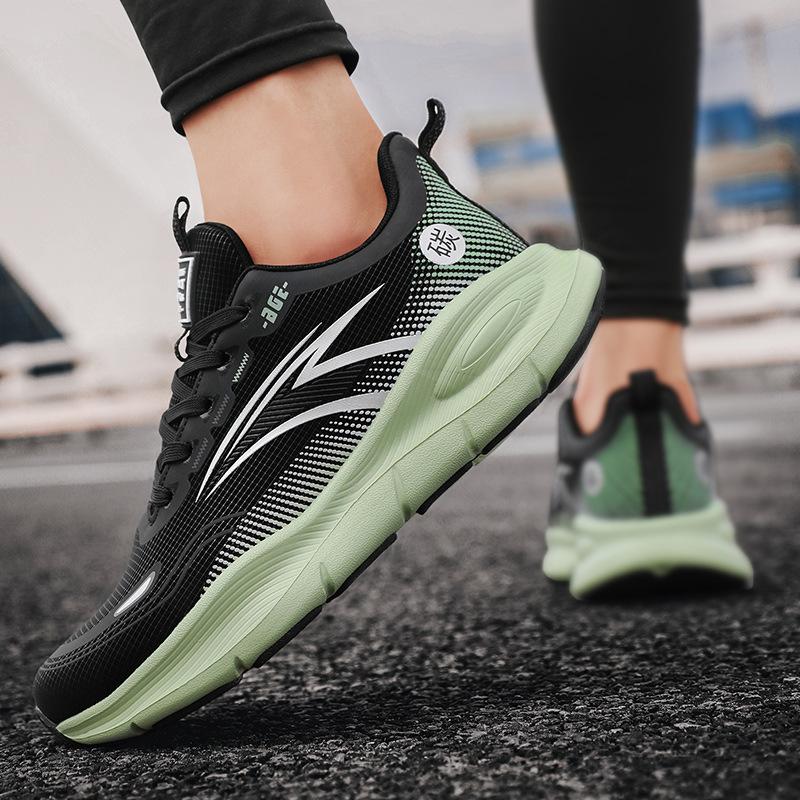 Новая легкая спортивная обувь для улицы осень мужская дышащая нескользящая обувь для бега на платформе универсальная кожаная обувь на шнуровке мужская