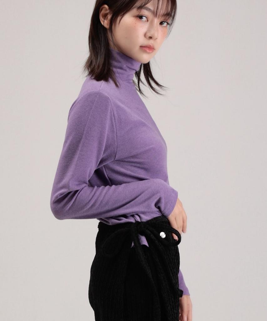 WHEN YOU MOVE Logo Point Turtleneck Soft Knit Tee (4 Colors)