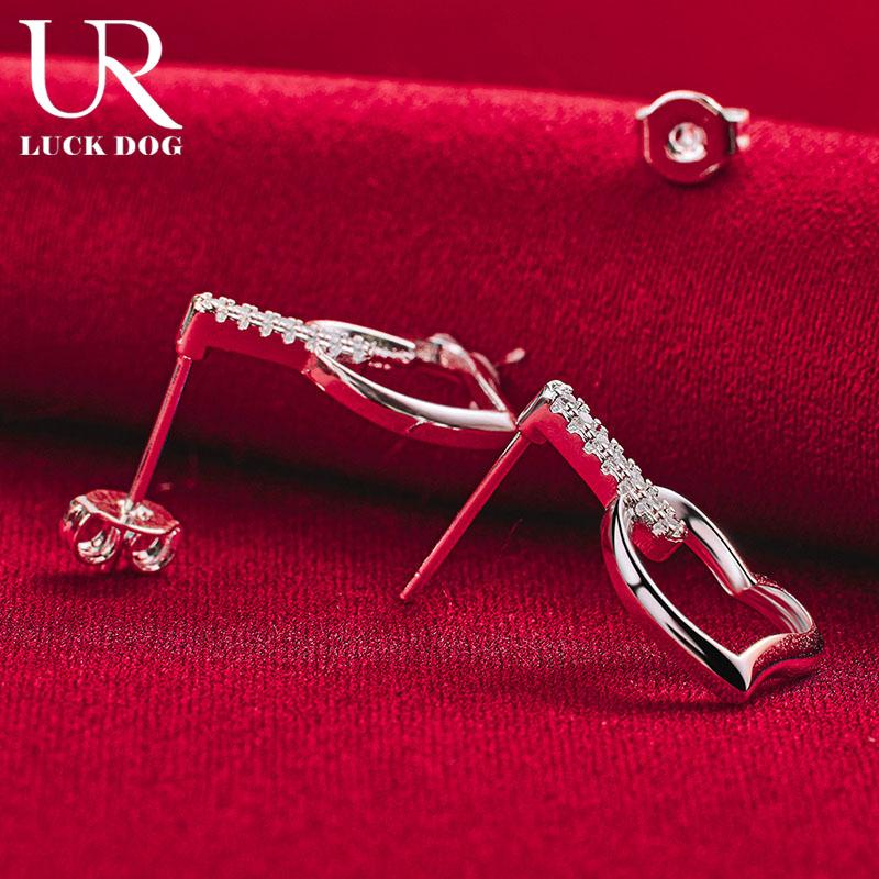 Романтичные серьги в форме сердца из стерлингового серебра 925 пробы с цирконием ААА, модные украшения для вечеринок