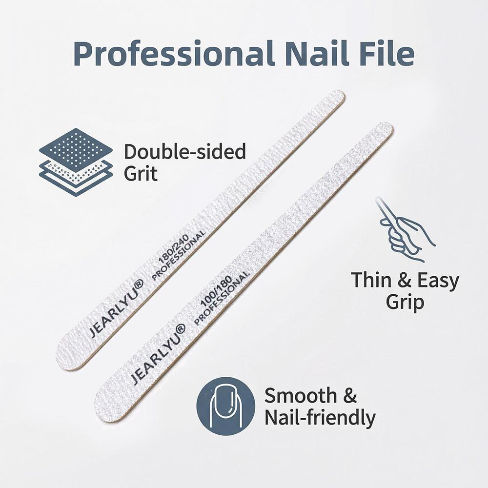 100Pcs Wooden Nail File Professional Sanding Buffer Files 100/180/240 Double Side For Salon Manicure Pedicure UV Gel Tips Tools