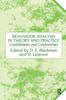 Книга Behaviour Analysis In Theory and Practice : Contributions and Controversies