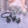 Dumbbell Zinc Alloy Keychain Outdoor Sports Accessories Gym Small Gifts Electroplating Polishing Fitness Accessories