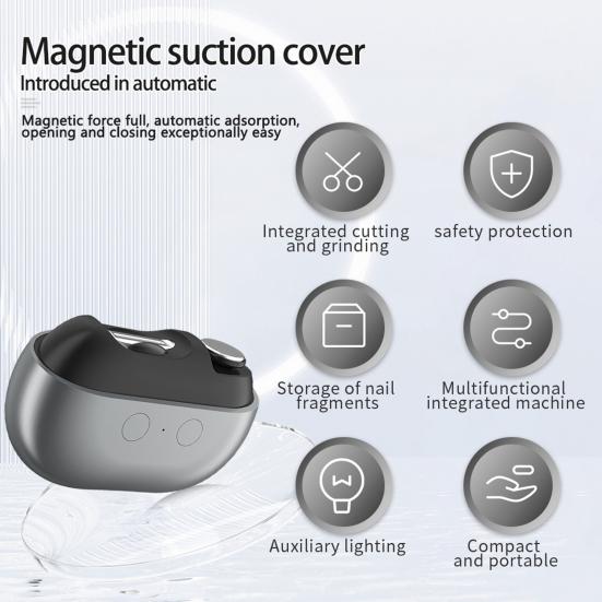 Автоматическая электрическая машинка для стрижки ногтей 2-в-1 триммер для ногтей для младенцев со светодиодной подсветкой дети взрослые пожилые люди