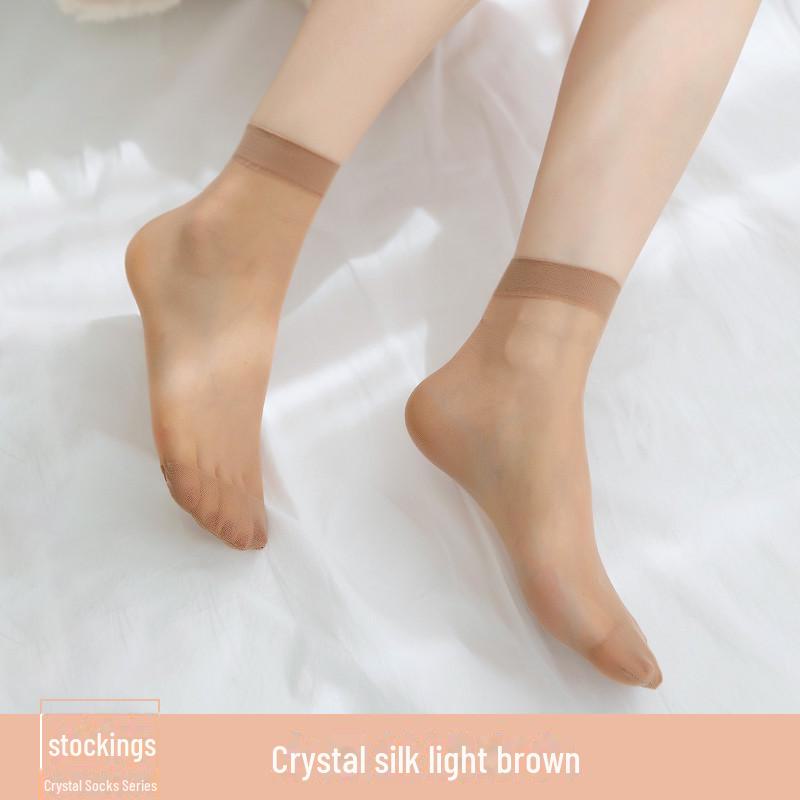 Женские ультратонкие черные шелковые носки — устойчивые к зацепкам, хлопковая подошва, прозрачная середина, телесного цвета — идеально подходят для весны и лета.
