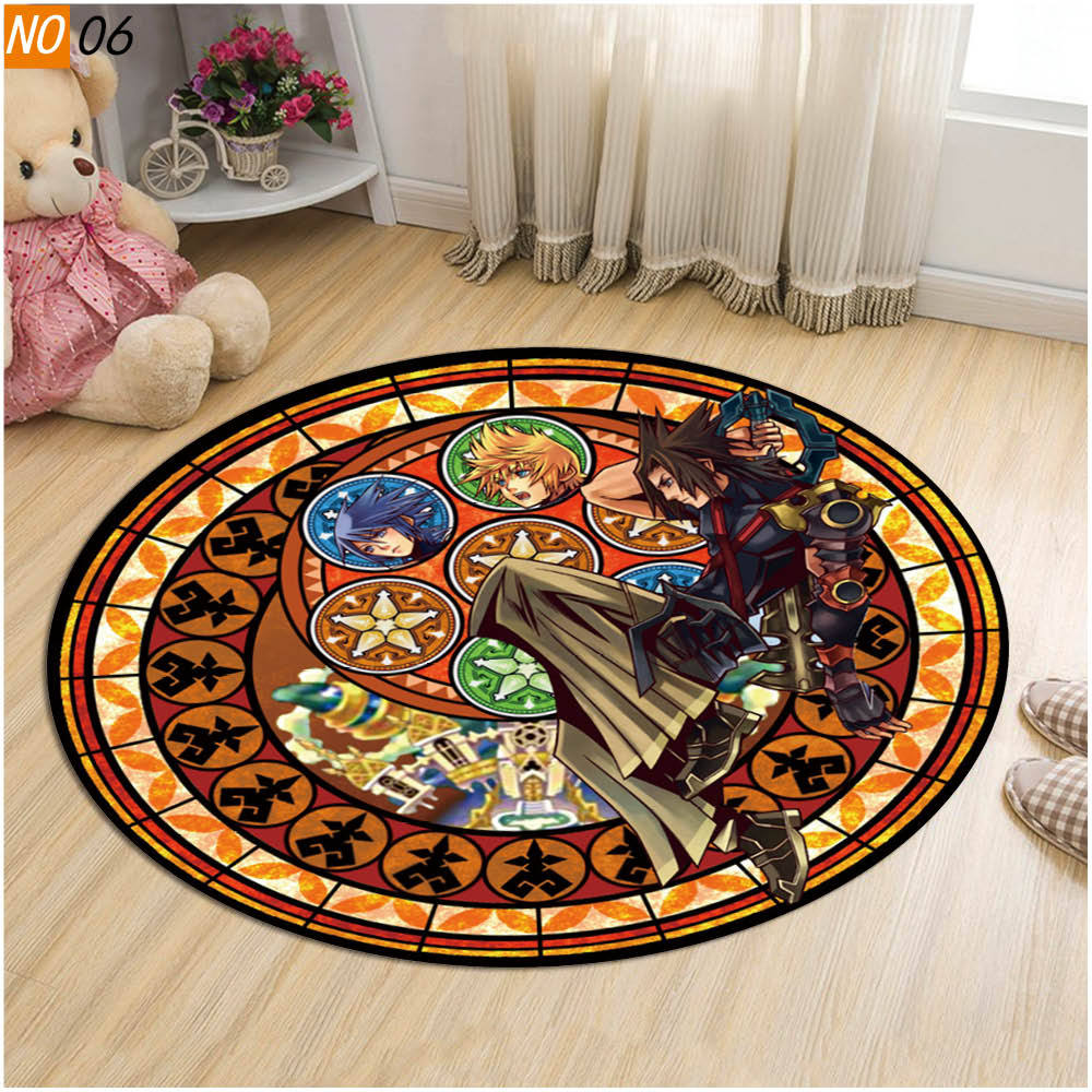 Круглый коврик «Сердце Королевства» для спальни, гостиной, стула, нескользящий коврик, игровой коврик, 3D круглый коврик с рисунком, домашний декор