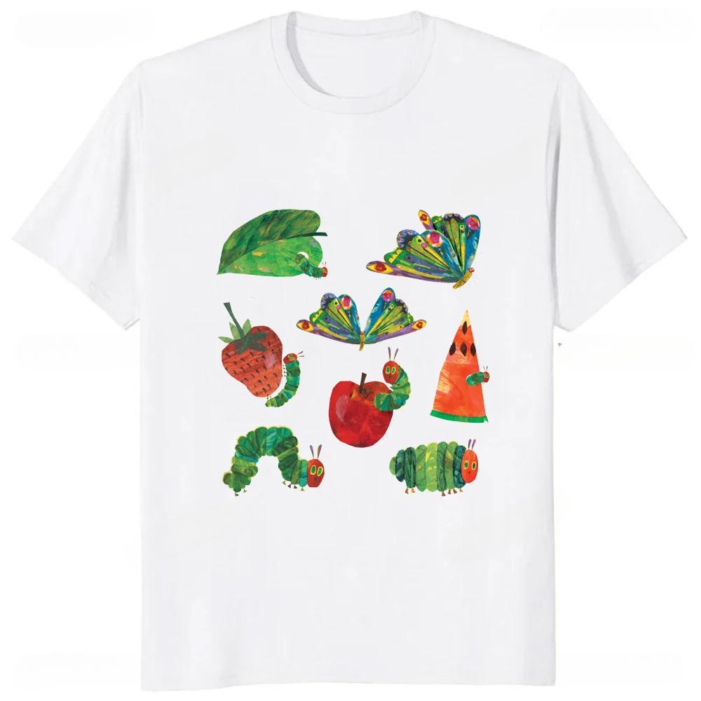 The Very Hungry Caterpillar Cartoon Printed Tshirt Summer Style Casual Fashion Couples Clothing YK Harajuku Unisex Tees