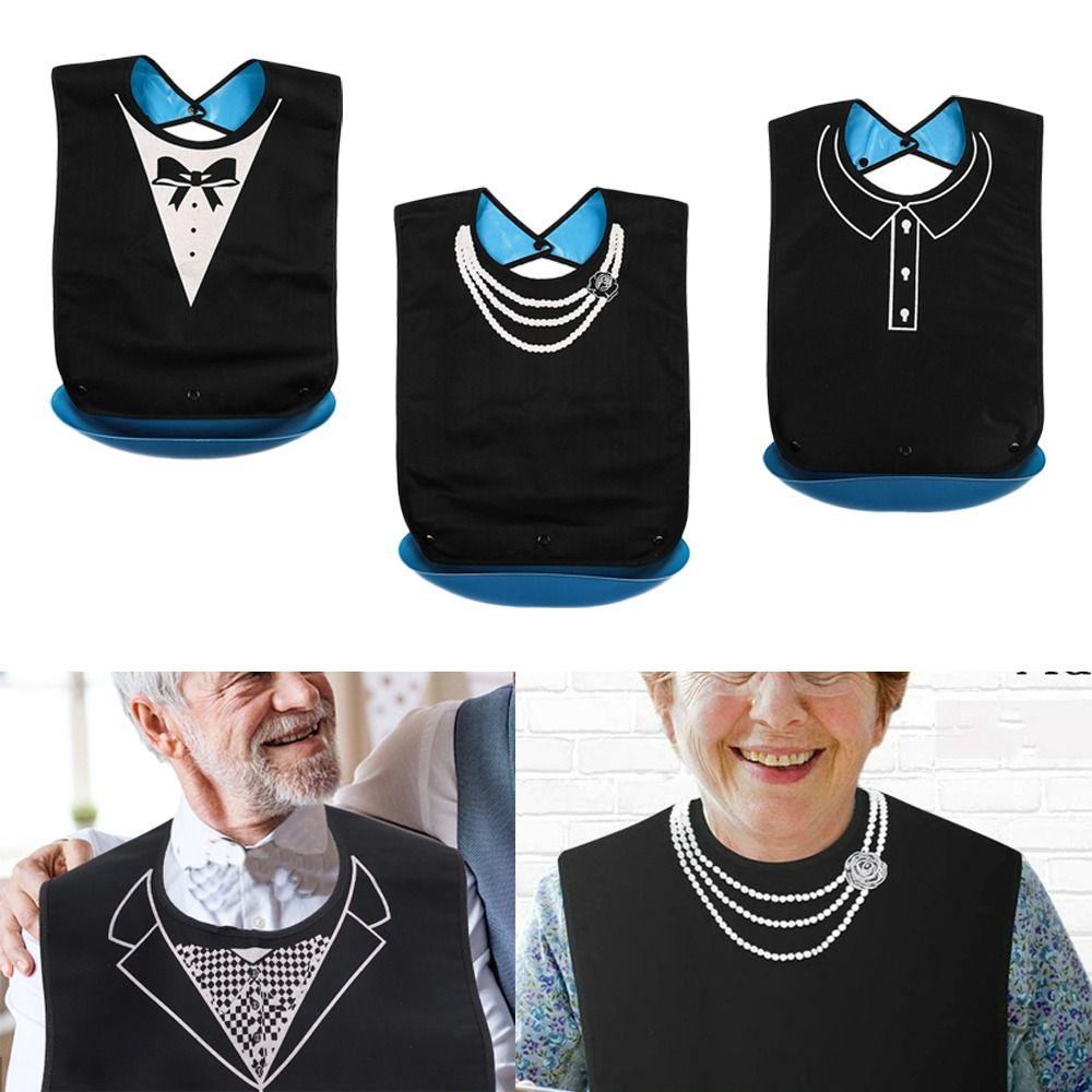 Reusable Eating Apron Leakproof Bib Protectors Portable Adult Bibs Elderly Eatingtime Tool