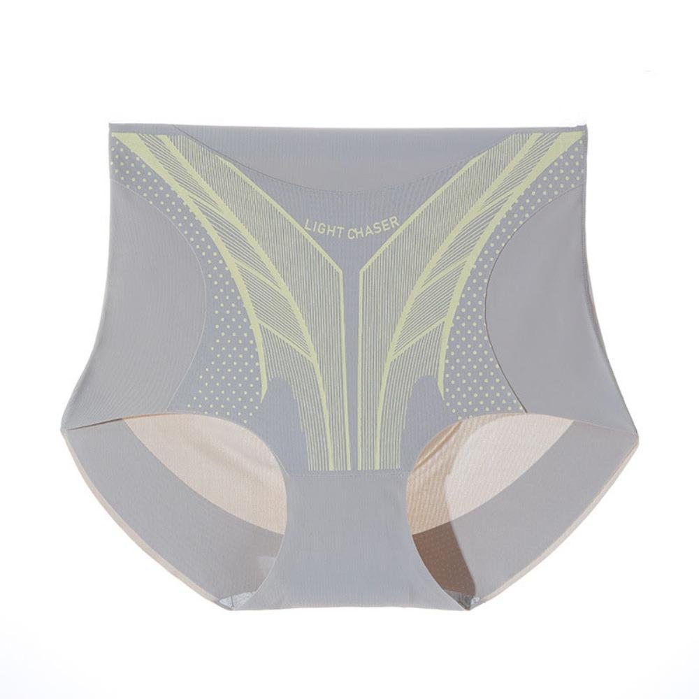 Traceless Women Ice Silk Briefs High Waist Hip Lift Shaper Leggings Casual Postpartum Panties  Gym