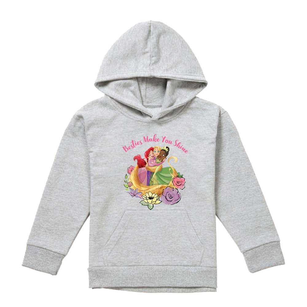 Disney Princess Childrens/Kids Besties Shine Ariel Rapunzel Tiana Heather Hoodie