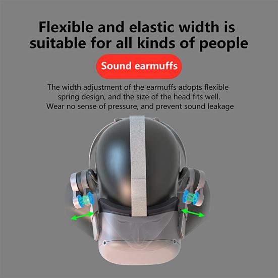 1 Pair B2 Noise Reduction Adjustable Ear Muffs Comfortable Enhanced Sound VR Headset