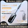 2 In 1 Bluetooth 5.4 Transmitter Receiver Stereo 3.5mm AUX Airplane Audio Wireless Adapter Mic for TV PC Headphone Car Aircraft