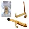 [Г]:Земля] Двусторонний латунный держатель для благовоний Palo Santo, ручная работа, стильный, в форме волны, для медитации и очищения