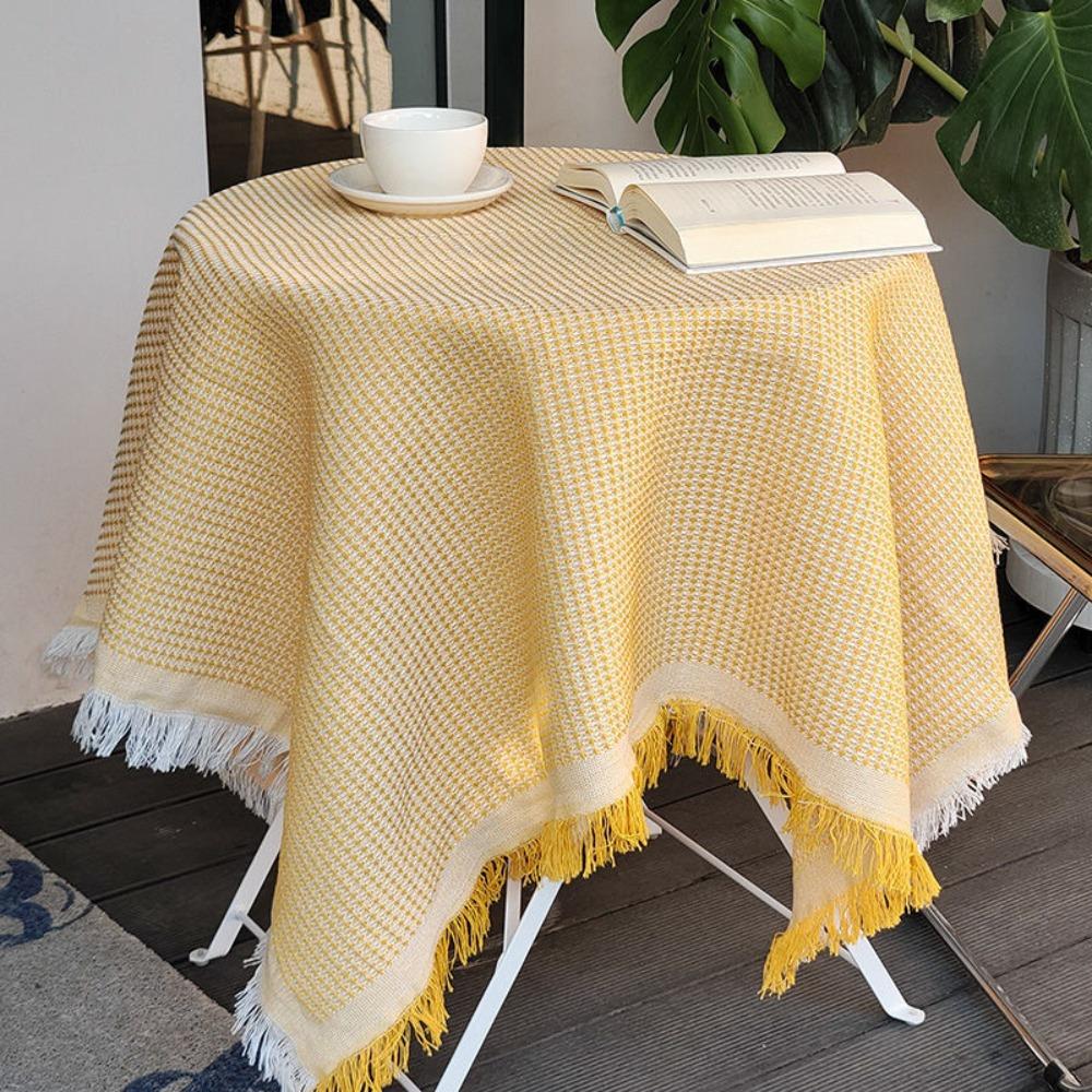 White Round Table Tablecloth Multi-purpose Dinner Tea Table Covers Garden Table Cloth Dessert