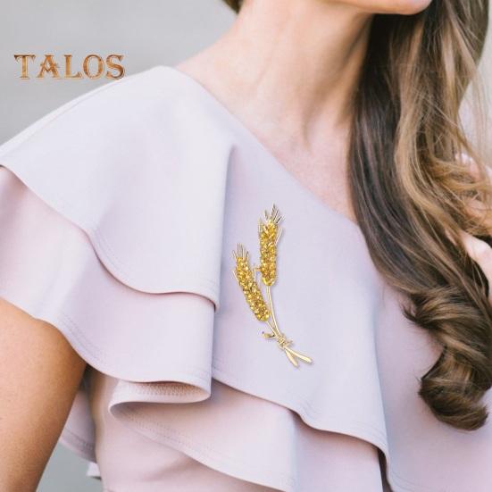 Женская брошь в форме пшеницы, искусственный кристалл, противоскользящая сумка на плечо, костюм, пальто, воротник, шляпа, одежда, защита от воздействия, булавка для вечеринки, выпускного вечера, ювелирные изделия для одежды невесты