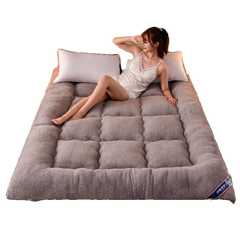 Толстый бархатный матрас из ягненка, мягкий пенный спальный коврик, напольный топпер для спальни в общежитии