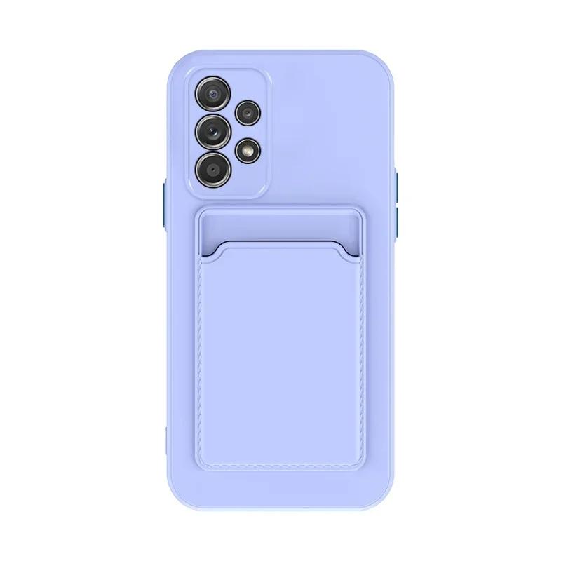 Мягкий силиконовый чехол-держатель для карт для Samsung Galaxy S24 S23 S22 S21 S20 Plus FE Note 20 Ultra A51 A71 A54 Слот Кошелек Задняя крышка
