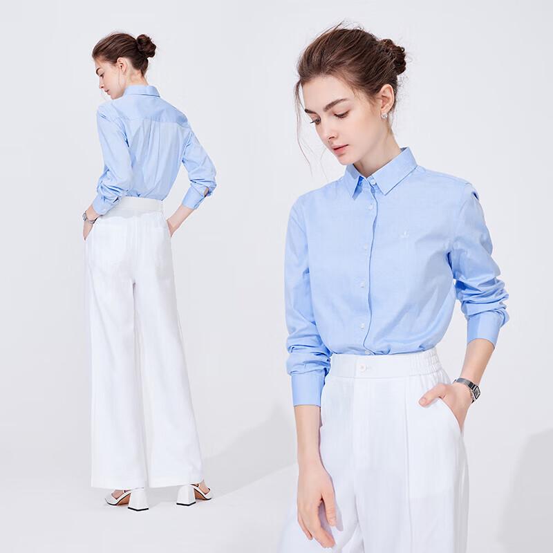 Navigare Women's 100% Cotton Solid Long-Sleeve Shirt