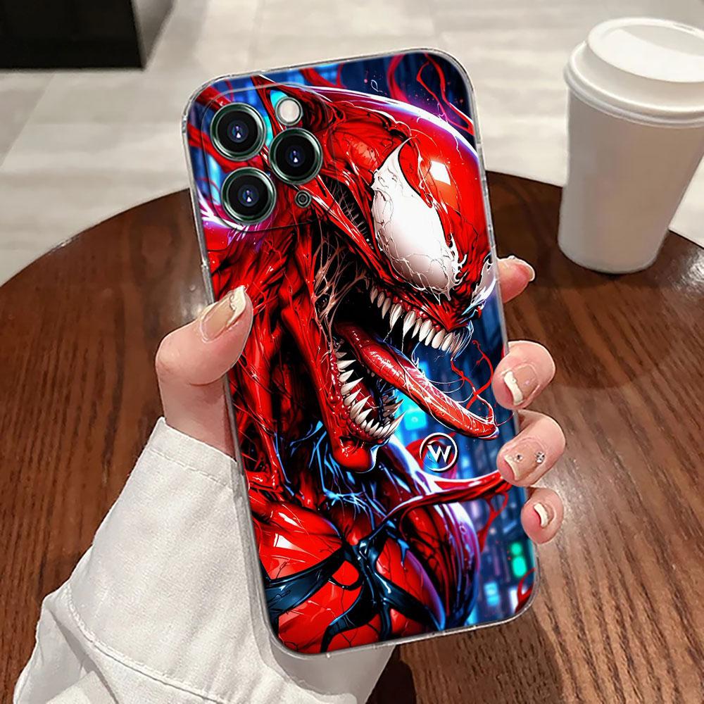 Прозрачный чехол для телефона Marvel с головой Венома для iPhone 17 Pro Max 17E 11 12 13 14 15 16 Pro Max 15 Plus 17 Air 16E 7 XS Мягкая крышка