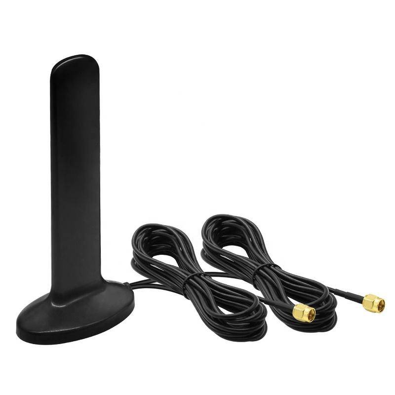 2x2 MIMO 4G LTE 5G Антенна 12 dBi Двойные разъемы SMA Male / TS9 / CRC9 Магнитное основание 600-6000 МГц Всенаправленная Водонепроницаемая Лопастная Антенна