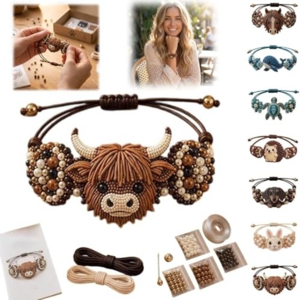 Animal Theme Beading Craft Kit Cute Jewelry Making Set New DIY Beadwork Kit for Beginners