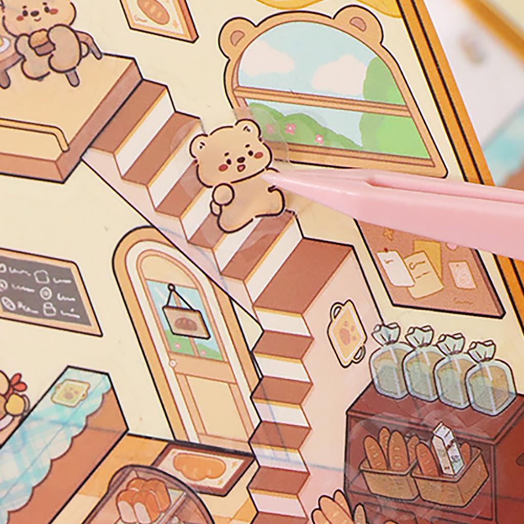 3D наклейка с изображением дома, миниатюрная наклейка с имитацией сцены из домика для скрапбукинга, журнала, блокнота, фотоальбома, чехла для телефона