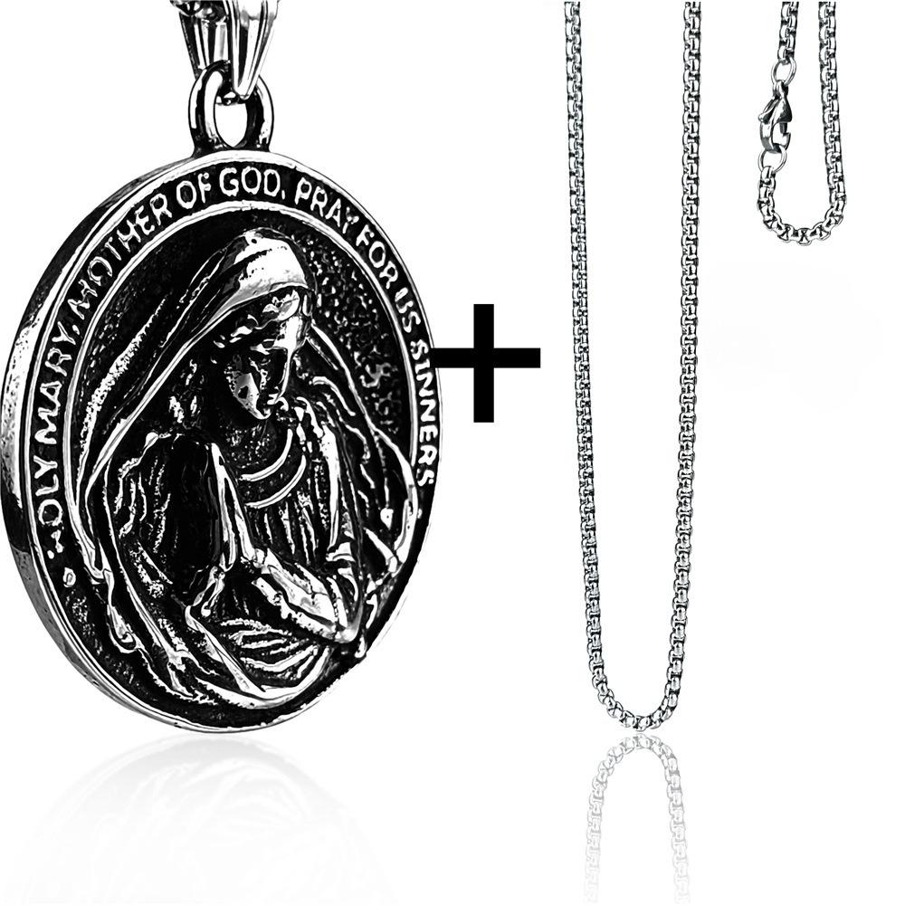 Горячая распродажа европейский и американский металлический кулон с молитвой Святой Марии из нержавеющей стали