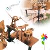 Drummer Wind Sculpture Art Garden Decor Metal Steampunk Percussionist Figurine Statue for