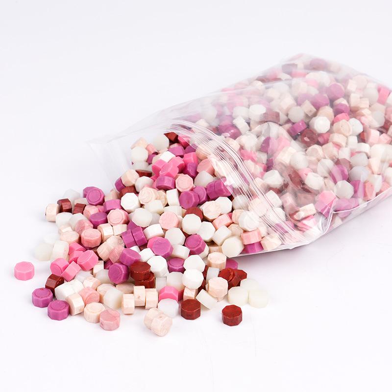 Pearlescent Iridescent Sealing Wax Stamp Set with Octagonal Wax Granules