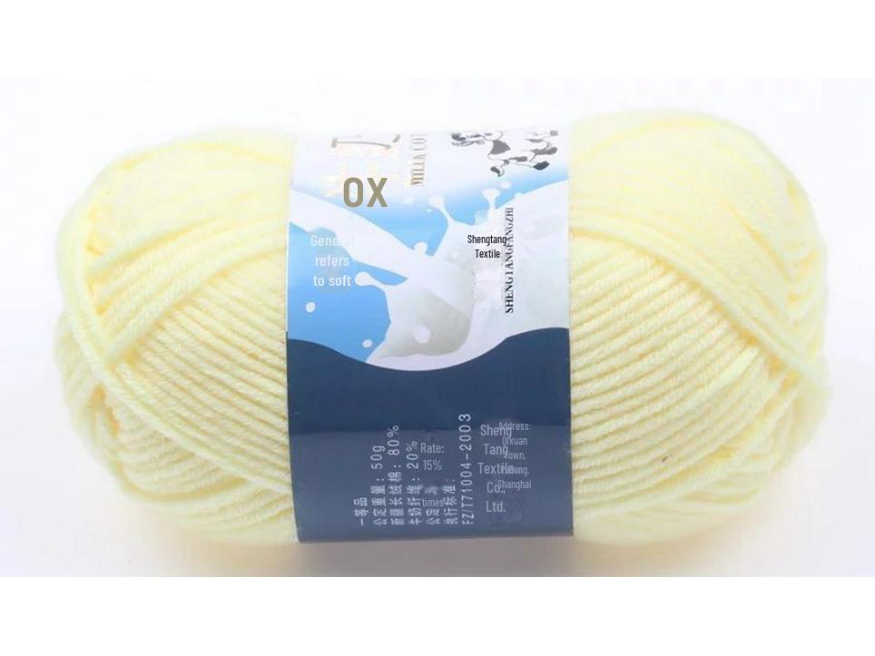 Комплект из 5 нитей детской шерстяной шапки и шарфа из молочной хлопковой пряжи средней толщины, ручная работа