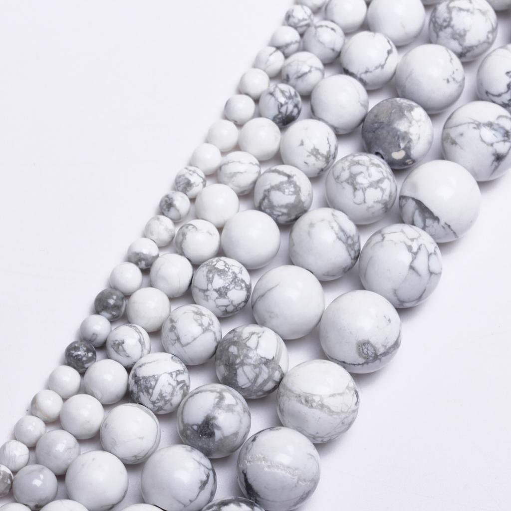 Товары для вечеринок, натуральные камни, круглые, 4/6/8/10/12 мм, для изготовления украшений своими руками, бирюза, 40-15 шт., ожерелья, аксессуары из белого говлита, бусины россыпью