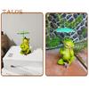 Frog Garden Statue Resin Frog Figurine with Umbrella Yard Ornament Outdoor Frog Sculpture Decor for Garden Patio