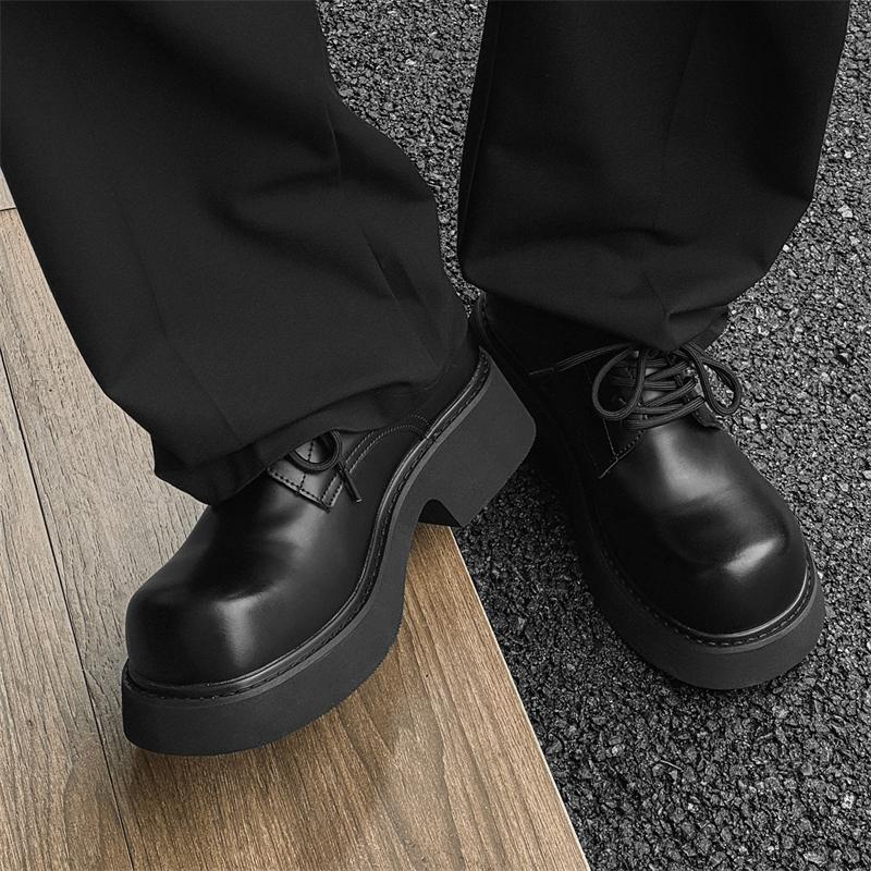 Дерби на толстой подошве Мужская обувь Классические модные дизайнерские стили Досуг Открытый воздух Вечеринка Красивые молодые кожаные туфли Коричневый