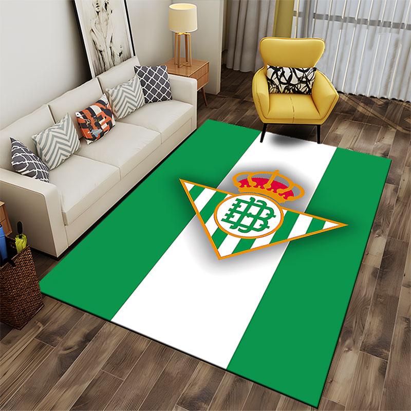 Green and White Striped Crown Logo suitable as a non-slip mat for the living room or bedroom sofa