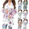 Женская модная повседневная куртка-кардиган средней длины с цветочным принтом, пальто