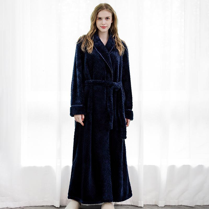 Женский и мужской теплый банный халат из бархата кораллового цвета с несколькими рукавами, зимний утолщенный фланелевый теплый халат-кимоно для невесты