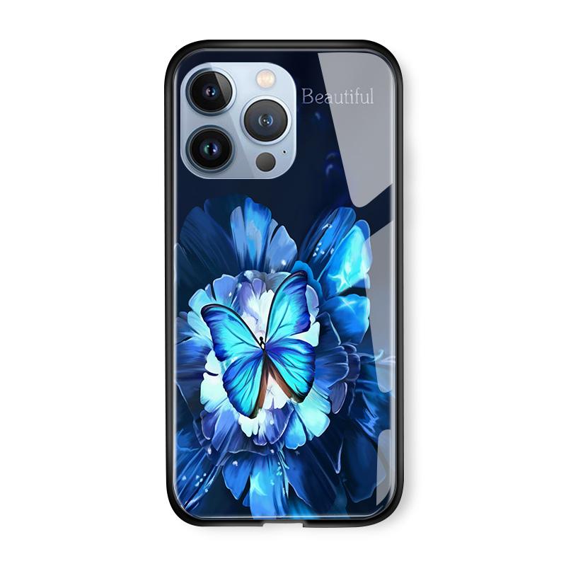 Чехол для телефона из закаленного стекла для iPhone 11 12 13 14 15 16 17 Redmi 10 12 14C Note10 Note14 Xiaomi 11Lite PocoC75 Мягкий край Ударопрочный Гладкий чехол