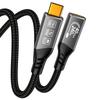 Удлинительный кабель USB C Thunderbolt 4 240 Вт, USB C Папа-Мама 240 Вт Быстрая зарядка 40 Гбит/с Передача данных 8K Видео Ультра HD Кабель
