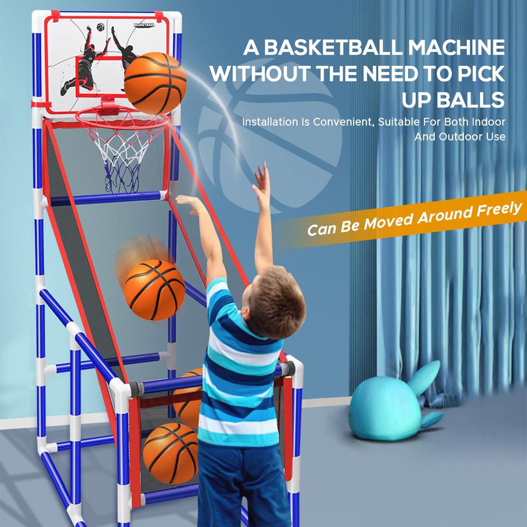 Basketball Game Set Kids Basketball Hoop for Indoor Outdoor with 4 Balls 88cm to 140cm Height Adjustment Basketball