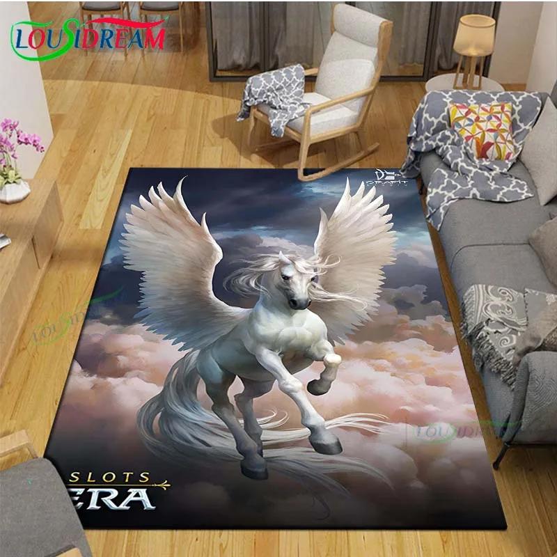 3D Fashion Exquisite Painting Horse Printed Carpet Living Room Anti-Skid Area Rug Kids Bedroom Mats Yoga Mat Large Carpet Decor