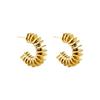 2026 Avant-Garde Heavy Metal Scale Stud Earrings - Unique C-Shaped Radiating Geometric Earrings for Women Industrial Style Jewelry