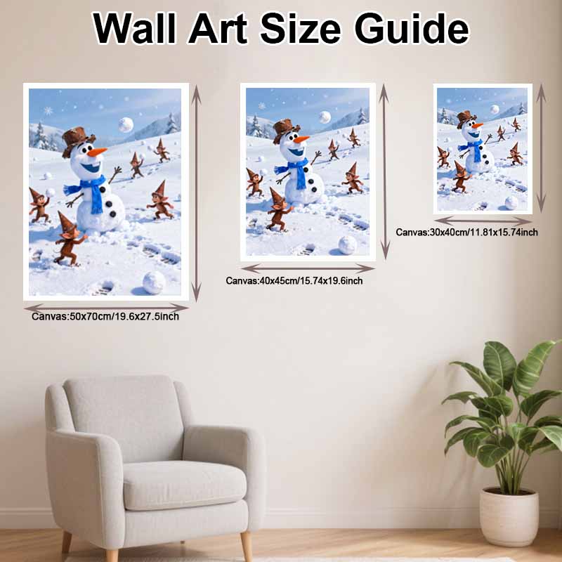 Disney 5D diamond painting set DIY handmade diamond painting art production Olaf and Snowball Fight diamond decorative painting