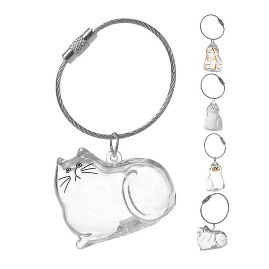 Прозрачная бутылочка для хранения кошачьей шерсти, брелок-сувенир для сбора кошачьей шерсти