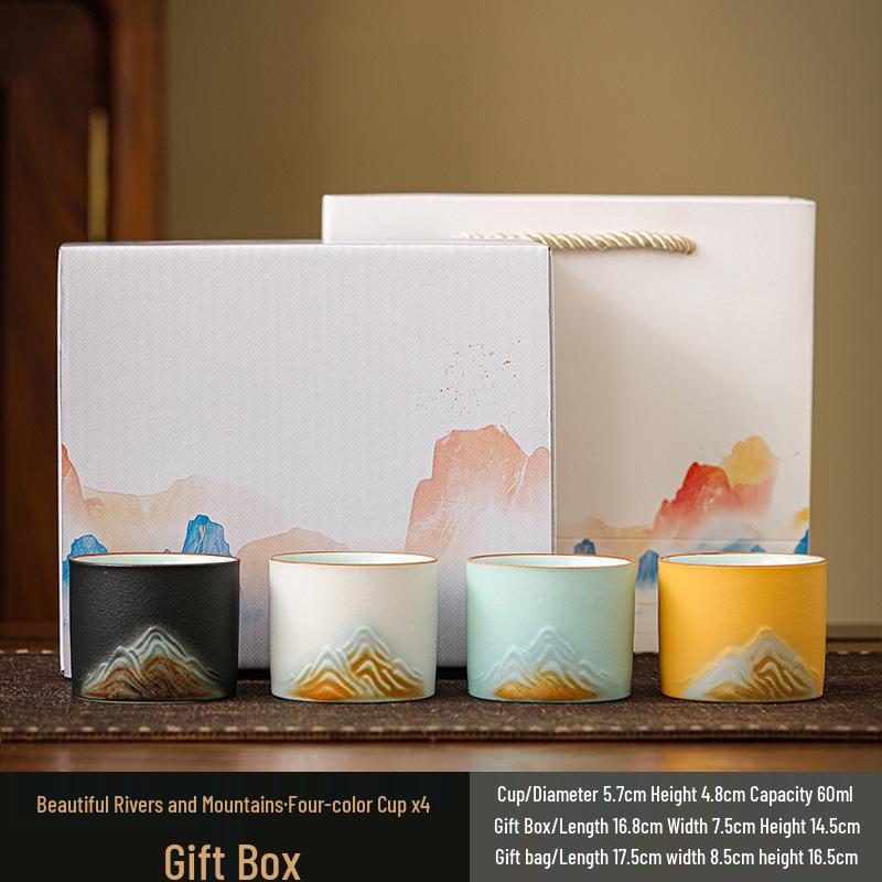 Чайный сервиз кунг-фу: Белые Фарфоровые и Керамические Чашки для Чая, Мастер-Чашка из Нефрита Цвета Бараньего Жира, Набор Пиал для Чая Подарок