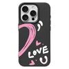 Милый Чехол-Сердечко "LOVE U" Для Iphone 17 Air 16 16e 15 14 13 12 11 Pro Max Эстетичный Кожаный Текстурой Ударопрочный Мягкий Чехол