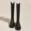 2024 Модные женские сапоги из мягкой кожи, высокие сапоги до колена, женские туфли на молнии с квадратным каблуком, осенне-зимние рыцарские сапоги