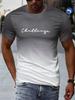 New Summer Casual Men's 3D Printed Gradient Short-sleeved Top Outdoor Sports Men's T-shirt Street Fashion T-shirt Letter Mens Top