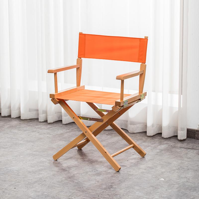 Складной стул режиссера из массива дерева с холщовой спинкой - Барный стул, для улицы, макияжа или рыбалки