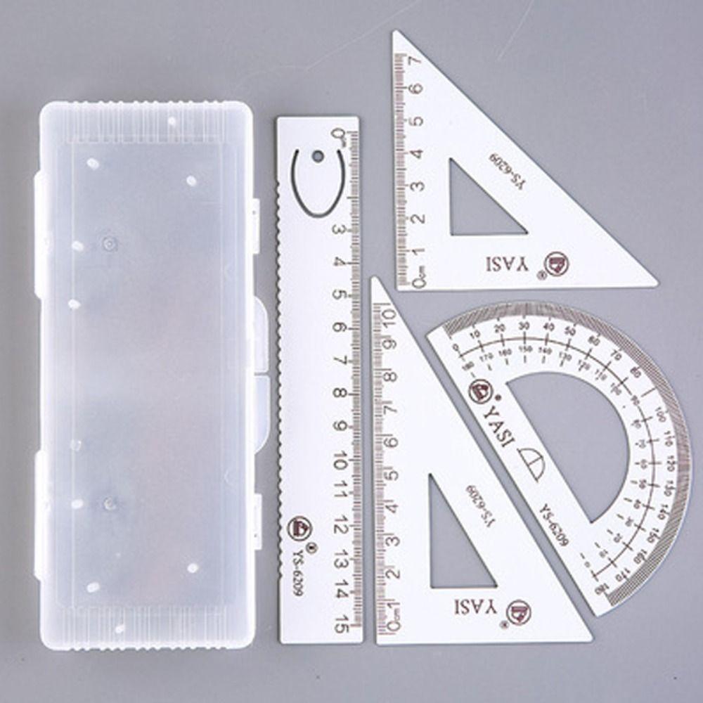 4 шт./компл. принадлежности для студентов, инструменты для рисования, транспортир из алюминиевого сплава, прочный инструмент для математической геометрии, детский инструмент