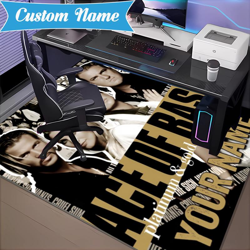 Custom Name Ace Base Music Carpet Non-Slip Area Rug, Durable Polyester, Ideal for Living Room, Bedroom, Entryway, Decorative Gift